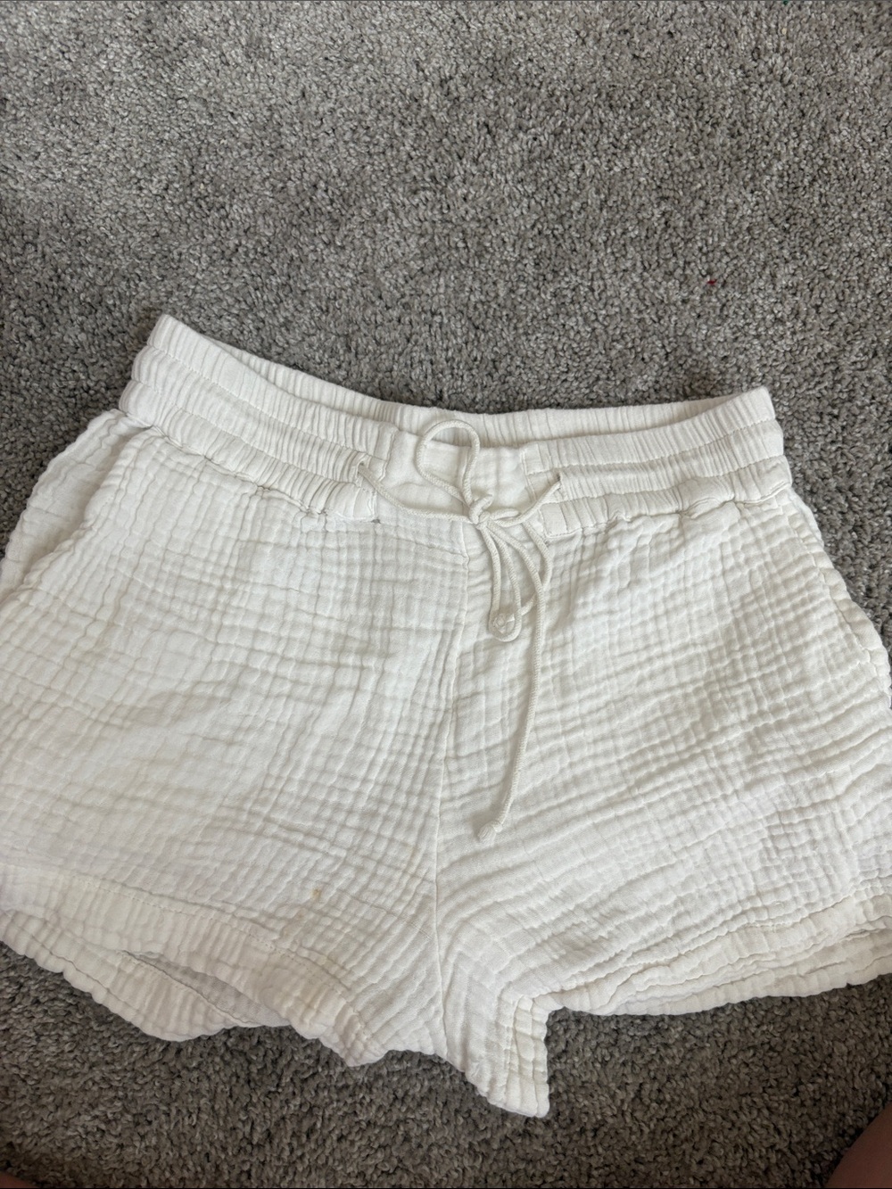 BILLABONG Women's White Gauze Drawstring Shorts